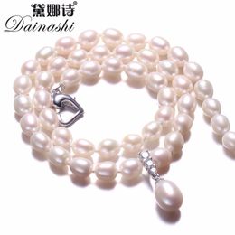 Sautoirs prix incroyable belle perle bijoux collier de haute qualité naturel perles d'eau douce perles bijoux fins blanc/rose/violet 230923