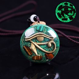 Chokers oude Egypte het oog van horus hanger voor vrouwen en mannen lichtgevende orgone energie kettingen malachitische reiki genezende sieraden 230518