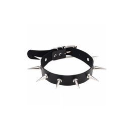 Chokers zwarte spike choker riem kraag vrouwen pu lederen gothic ketting voor feestclub chockler y gotische sieraden drop levering kettingen dhpvh