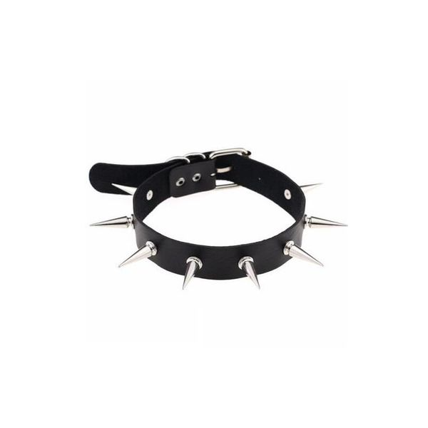 Chokers Spike Spike Collar Collar Women PU Cuero Collar gótico para Party Club Chocker y Joya gótica Collares de entrega de gota DHPVH