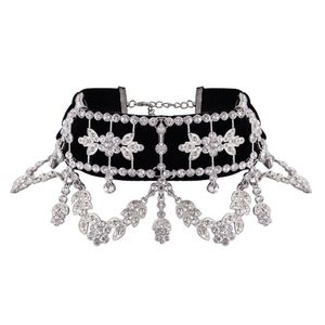 Chokers Colliers de tour de cou veet noir avec strass de luxe Collier de cristal pour femmes et filles accessoires scintillants dro dh1zv