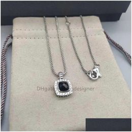 Chokers Box Chain Designer Luxe Kettingen Dy 18K Verguld 925 Sterling Sier Square Fl Diamond Fashion Design Label Ketting Coupl Dhoua