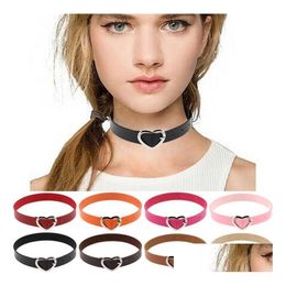 Chokers Marque Harajuku Soft Sister Pu Cuir Punk Gott Peach Coeur Boucle Collier Cou Wfn223 Avec Chaîne Mix Ordre 20 Pièces Beaucoup D Dhezn