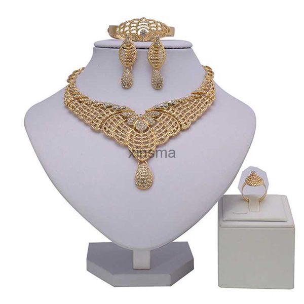 Chokers Choice Conjunto de joyería para mujer Personalidad exagerada Collar chapado en oro de 18 k Conjuntos de joyería nupcial africana de alta calidad YQ240201