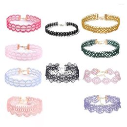 Colliers ras du cou à la main princesse dentelle collier court pour femmes lolita mignon bijoux gothiques 10 ensembles livraison directe bijoux colliers Dhtg5