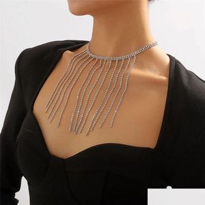 Colliers ras du cou nouveau modèle de mode strass long gland collier femmes y luxueux déclaration indienne colliers bijoux goutte dhgarden dhy8o