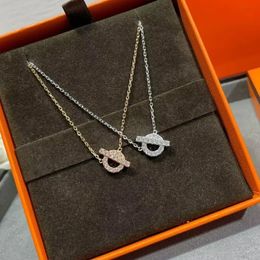 Chokers Classic Sterling Sier Full Diamond à lettre Collier de nez de cochon Marque de mode Femelle Jewelry 231021