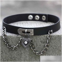 Chokers Diamond Heart Lock Choker Ketting Ketting Vrouwen Kraag Slave Kettingen Verklaring Mode-sieraden Will And Sandy Drop Delivery P Dhzup