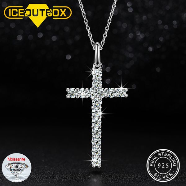 Sautoirs exquis mode 925 en argent Sterling croix pendentif collier pour hommes femmes Hip Hop bijoux en gros 221207