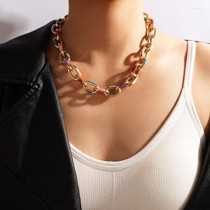 Sautoirs De Mode Grand Collier Pour Les Femmes Twist Or Multi Couleur Chunky Chaîne Épaisse Colliers Parti Bijoux Collier FemmeChokers Sidn22