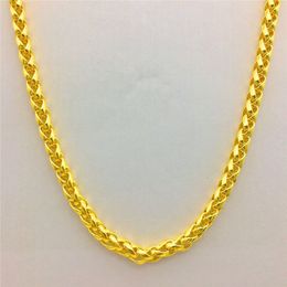 Sautoirs Mode Luxe Thaïlande Sable Or 14K Collier Épais Chaîne Jaune Pour Femmes Hommes Mariage Engagement Bijoux Cadeaux 221207