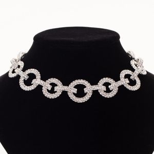 Gargantillas de moda con diamantes de imitación para mujer, collar llamativo de cristal, gargantillas largas, collar grueso, joyería de boda N302Chokers