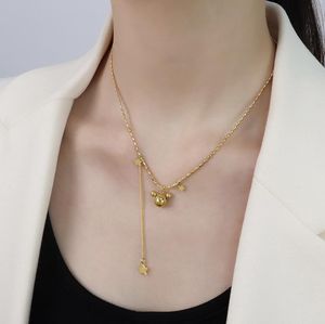 Chokers Franse stijl trendster hang ketting voor vrouwen roestvrij staal 316L 3 kleuren tienermeisjes op nek