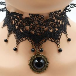 Colliers gothiques sexy Halloween Black Lace Collier Collier Rétro Sorcière Magie Victorienne Femme Bijoux Dames