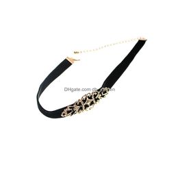 Chokers Idealway Mode Punk Stijl Veet Chain Choker Kraag Kort Sleutelbeen Vergulde Charms Ketting Drop Levering Jewelr Dhgarden Dhdxu