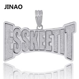 JINAO Mode AAA TRAP Hanger Ketting Brief ESSKEETIT CZ Iced Out Chain Micro Pave Mannen Vrouwen Hip Hop Sieraden Gift 231025