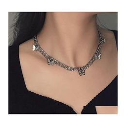 Chokers kpop kleine vlinder dikke ketting korte kettingen voor vrouwen egirl bff sleutelbeen esthetische gothic sieraden accessoires drop dhkhk