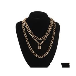 Chokers Camina de gargantilla Cabecillas Cadenas de cuello Joyería de colgante para mujeres Punk Carrlock Goth Grunge Accesorios estéticos Dro Dh1xn