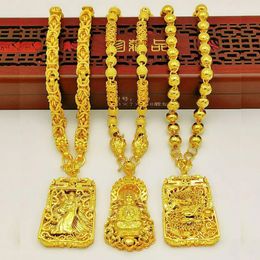 Colliers de luxe 14 carats couleur or carré pendentif collier pour hommes simples perles audacieuses chaîne colliers de mariage bijoux cadeaux 231025
