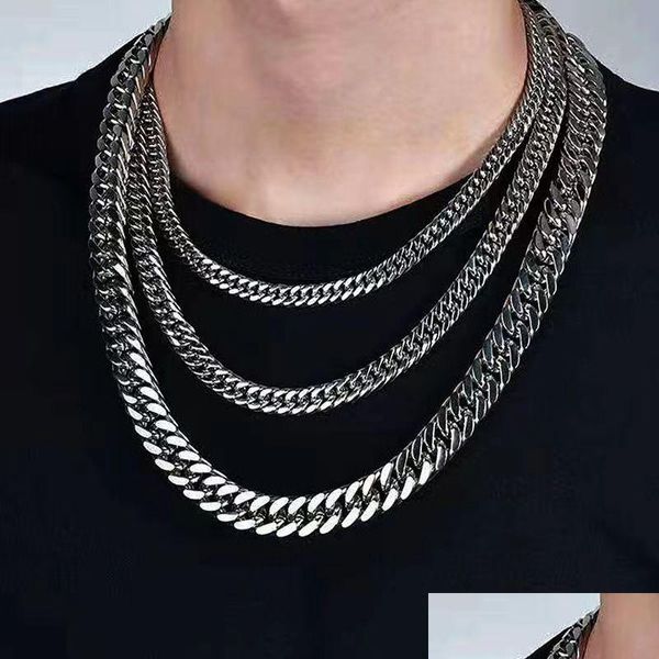 Chokers Diseñador de lujo Collar de hip hop Joya Heart Collar para hombre Sier Gold Cuban Link Cadena Mujeres Titanio Acero inoxidable OTGJD