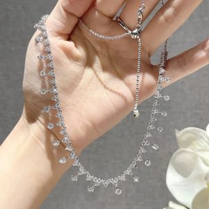 Collier de diamant de luxe 100 véritable 925 en argent sterling de fiançailles de mariage pour femmes bijoux de mariée 231130