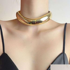 Chokers Minimalistische metalen koude landschappen brede editie kraag dames licht klein en high -end choker ketting nekketen drop levering jood dhwyc