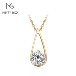 Chokers MINTYBOX 60mm D VVS1 Kleur Luxe Hanger voor Vrouwen Soild 10K 14K 18K Echte Diamant klassieke Ketting Huwelijkscadeau 231129