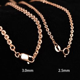 Chokers MIQIAO 925 sterling zilver rosé goud platina kleur O-ketting lang 40 45 50 60 70 80 CM breed 2,5 3 MM glans ketting mode cadeau 231218