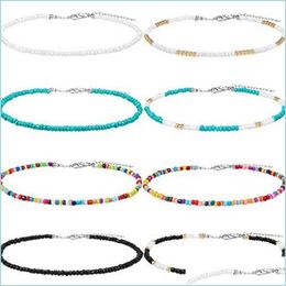 Chokers Mix Boheemse Hals Choker Kettingen Voor Vrouwen Colorf Rijst Kralen Ketting Nieuwe Europese Amerikaanse Sieraden Groothandel Drop Delivery Dh5Gb