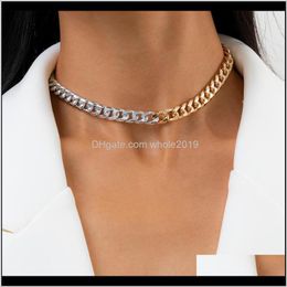 Chokers kettingen hangers sieraden drop levering lacteo steampunk gouden sier kleur gemengde aluminium ketting choker voor vrouwen 2021 fashion trendy