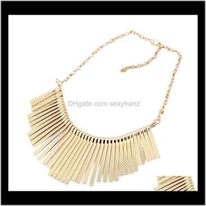 Chokers kettingen hangers sieraden drop levering 2021 gouden en sier metalen gotische ketting overdrijven tassel gouden choker sieraden dsnls