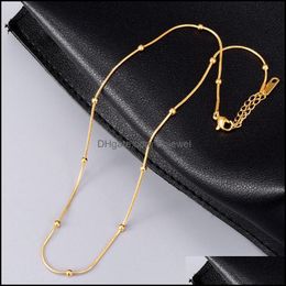 Colliers Colliers Pendentifs Bijoux Collier en acier inoxydable pour femmes Perles Collier Gold Snake Chain Cadeau Drop Livraison 2021 K43JT