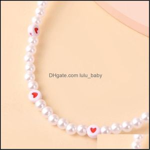 Chokers Collier de tour de cou perle coeur féminin personnalisé de voyage personnalisé Fashion Clavicule Chain de cou accessoires 20220122 LULUBABY DHPHK