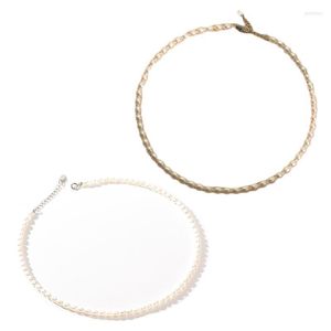 Colliers de perles ovales, collier de tempérament, petit cristal frais, clavicule courte, Godl22