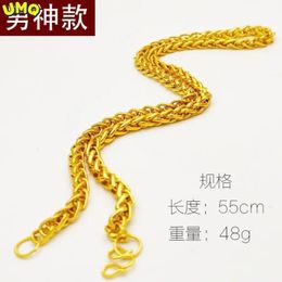 Chokers vergulden 100% echt goud 24k 999 gouden ketting heren vergulde hegemonische persoonlijkheid mode sieraden lange tijd puur 18k gouden sieraden 231218