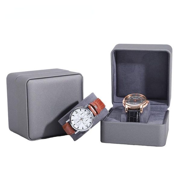 Chokers Pu Leather Watch Box Fashion Veet doublure Bracelet Bijoux Affichage Affichage Organisateur de protection avec oreillers doux pour hommes