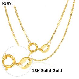 RUIYI Echte 18K Gouden Ketting Ketting Klassieke Eenvoudige O Chain Design Pure AU750 Gouden Ketting voor Vrouwen Fijne Sieraden Gift 231222