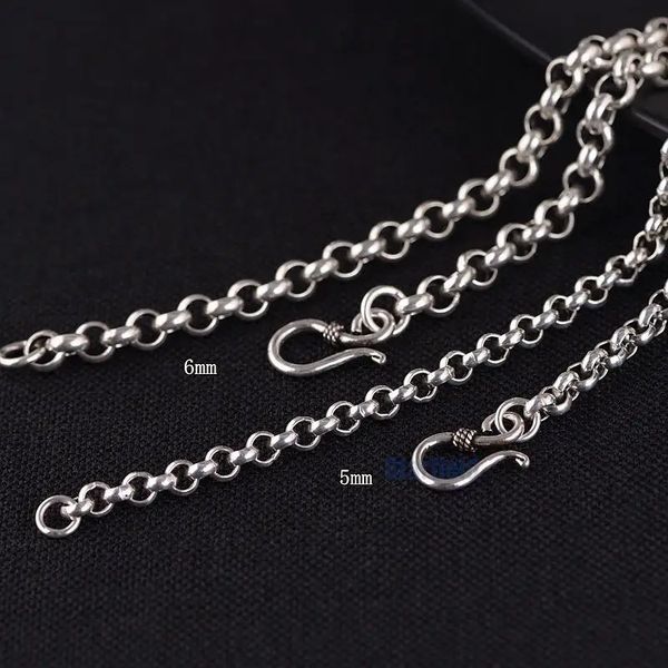 S925 Silver Bijoux Hommes Collier Antique Bague Collier Pull Chaîne S Crochet Une Génération De Graisse 231025