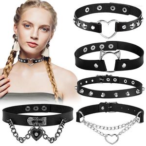 Chokers sexy punk Egirl choker kraag lederen bondage cosplay goth sieraden vrouwen gotische mannelijke ketting harajuku accessoiresschokers spen22