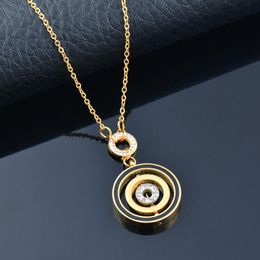 Sautoirs SINLEERY Trendy Zircon En Acier Inoxydable Pendentif Collier Or Rose Roma Chiffres Cercles Colliers Pour Femmes XL396 SSK