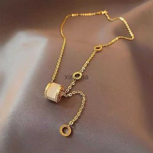Sautoirs en acier inoxydable pendentif colliers pour femmes strass évider cube tour de cou nouvelle mode fête cadeau bijoux YQ240201