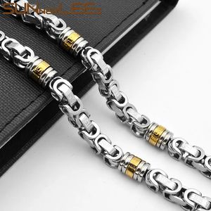 Colliers Sunnerlee 316L Collier en acier inoxydable 8mm Géométrique Byzantin Link Chaîne Noir Or Argent Couleur Hommes Femmes Bijoux SC56 231101