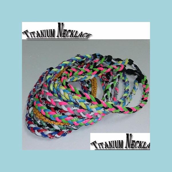 Gargantillas Collares trenzados de titanio Softbol Béisbol Collar deportivo para mujeres Hombres Gargantilla Entrega de gota Colgantes de joyería Dhmjg