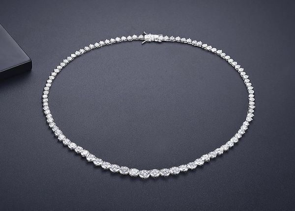 Sautoirs Collier d'amoureux à la mode laboratoire diamant Cz pierre or blanc rempli tour de cou pendentif colliers pour femmes fête de mariée mariage jew5878810