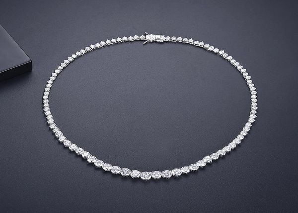 Colliers d'amoureux à la mode collier de laboratoire diamant Cz pierre or blanc rempli collier pendentif colliers pour femmes fête de mariée mariage jew1972657