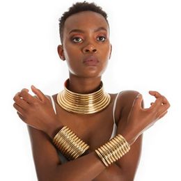Gargantillas UDDEIN Vintage Declaración Gargantilla Collar Colgante Color Oro Cuero Joyería Africana Para Mujeres Torques Collar Maxi Set 231016