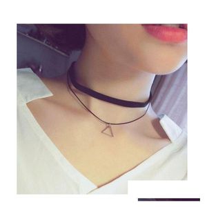 Chokers Velour Lether ketting dubbele laag Harajuku Choker kettingen voor vrouwen Acryl Gem Gift 10 Styles Drop Delivery Jood Dhgarden Dhkqbb