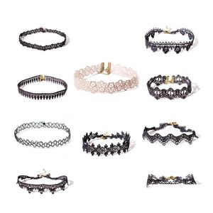 Chokers vintage gotische gewone choker -stijl kettingen set vrouwen tattoo kanten nek tops ketting voor damesmeisjes mode sieraden drop d otdl6