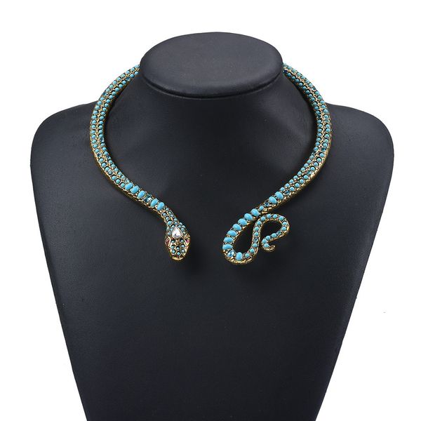 Gargantillas Vintage serpiente declaración collar abierto ajustable gargantilla collares Boho étnicos accesorios joyería al por mayor regalos 230518