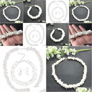 Chokers Wit Puka Natuurlijke schelp Stuk Onregelmatige Chips Zeeschelp Choker Ketting Damesmode Zomer Strand Sieraden Kettingen Voor Drop D Dhtpf